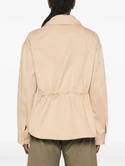 Loewe Leather-patch Drawstring Jacket In Neutral