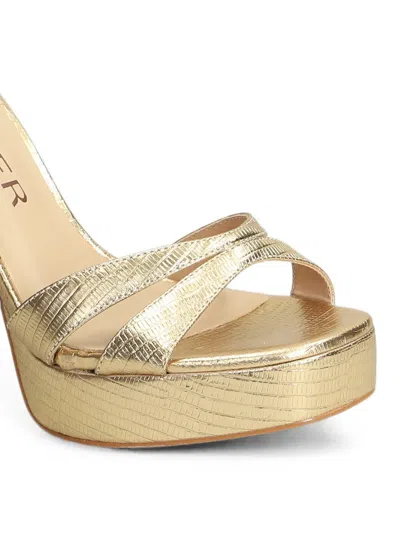 Werner Lizard-effect Platform Sandals In Gold