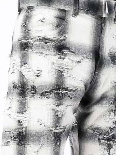 Givenchy Ripped Check Trousers In Multi