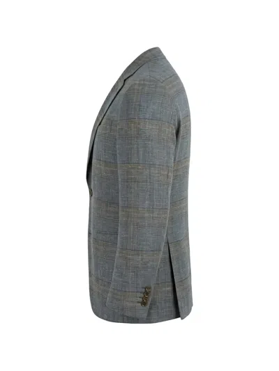 Tombolini Zero Gravity Check-pattern Blazer In Gray