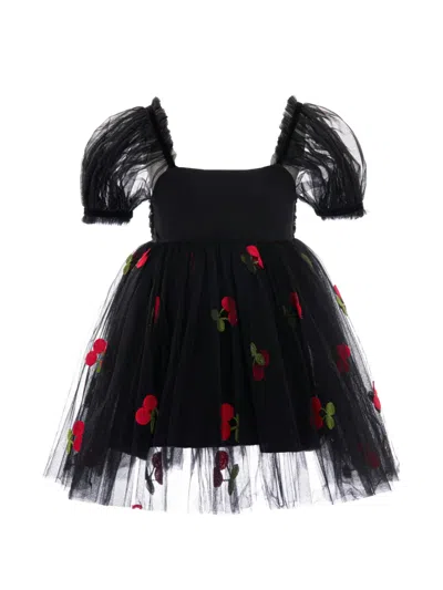 Mimi Tutu Elysande Cherry Tulle Dress In Black