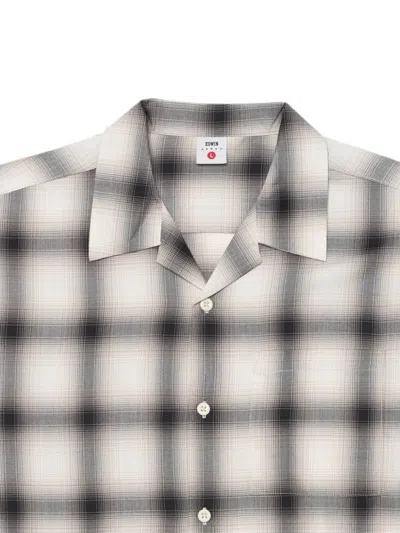 Edwin Check-print Open-collar Shirt In Multi