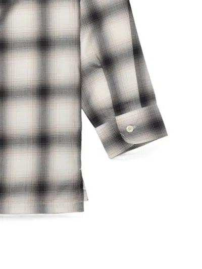 Edwin Check-print Open-collar Shirt In Multi