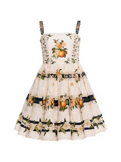 Agua By Agua Bendita Lima Valle Floral-print Tiered Mini Dress In Multi