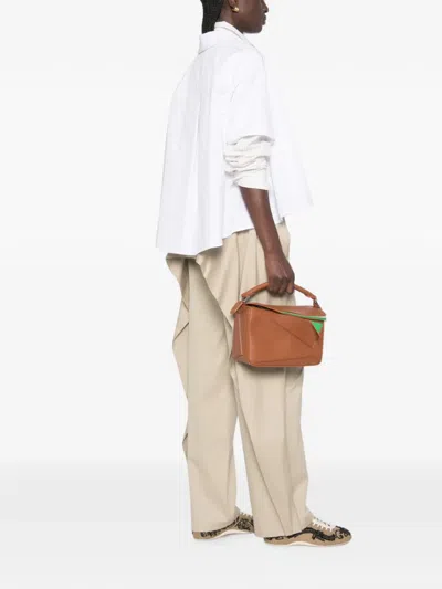 Loewe Logo-embroidered Cotton-poplin Shirt In White