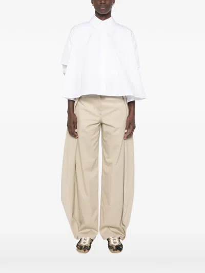 Loewe Logo-embroidered Cotton-poplin Shirt In White