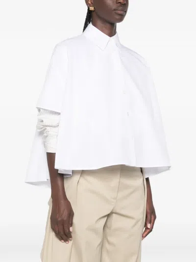 Loewe Logo-embroidered Cotton-poplin Shirt In White