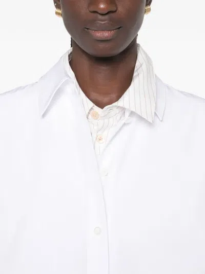 Loewe Logo-embroidered Cotton-poplin Shirt In White