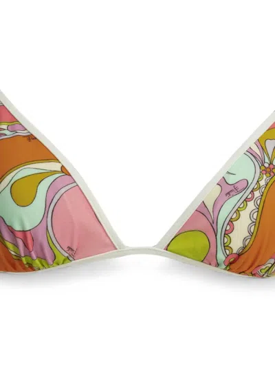 Pucci Orchidee Triangle Bikini Top Adjustable Straps In Multi