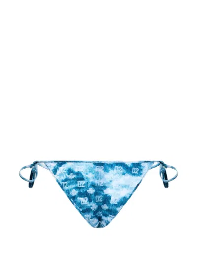Dsquared2 D2 Monogram Bikini Brief In Blue