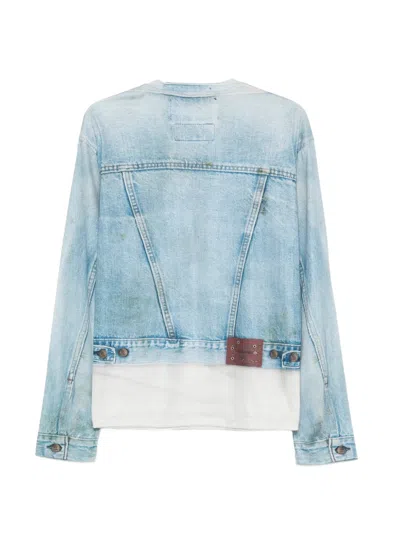 Andersson Bell Denim-print T-shirt In Blue
