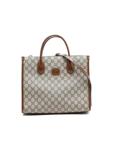 Gucci Gg Supreme Tote Bag In Brown