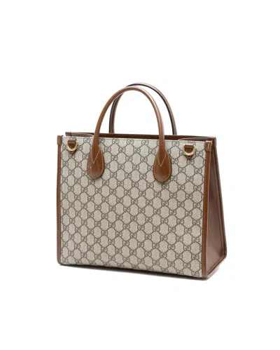 Gucci Gg Supreme Tote Bag In Brown