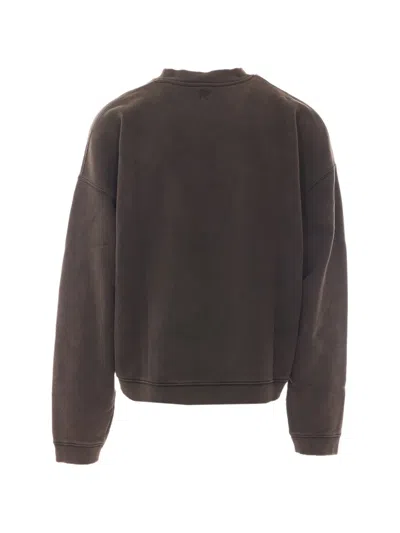 Represent Logo-embroidered Sweatshirt In Brown
