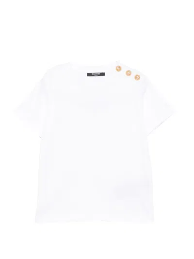 Balmain Button-detail T-shirt In White