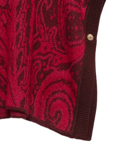 Etro Paisley-pattern Poncho In Red