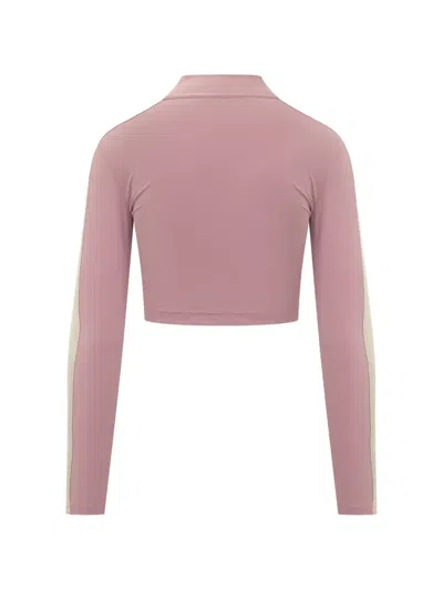 Palm Angels Pink Solid Mock Collar Jacket In Pink
