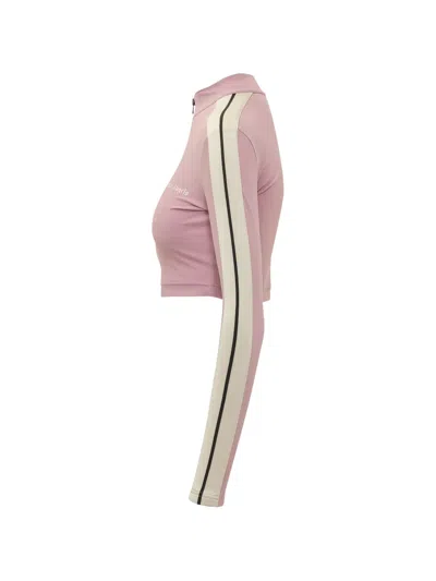 Palm Angels Pink Solid Mock Collar Jacket In Pink