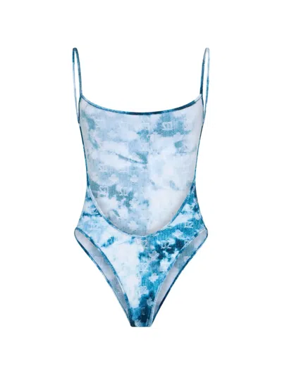 Dsquared2 D2 Monogram One-piece In Blue