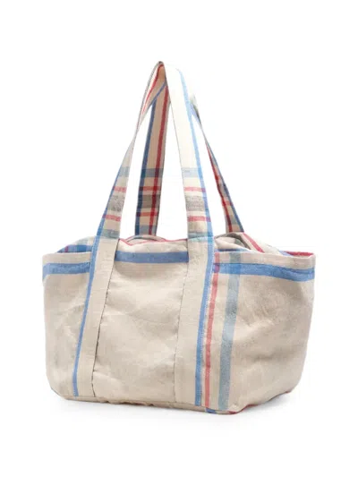 Bimba Y Lola Maxi Check-pattern Tote Bag In Neutral