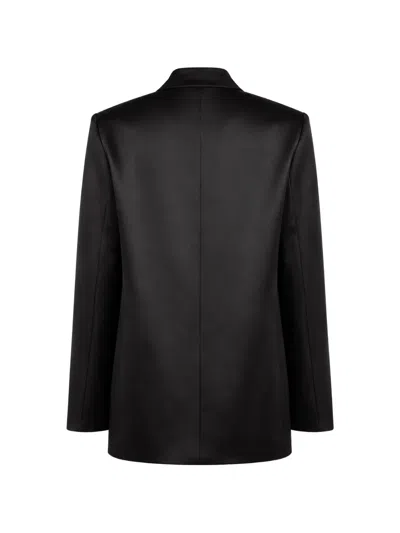 The Sei Oversized Silk Blazer In Black