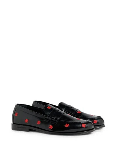 Dsquared2 Maple-leaf Loafers In Black