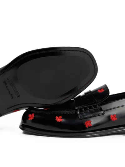 Dsquared2 Maple-leaf Loafers In Black