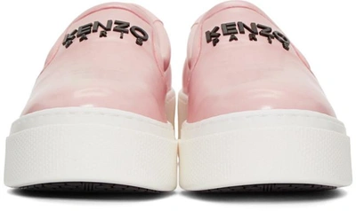 Shop Kenzo Pink Faux-leather Sneakers