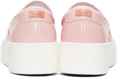 Shop Kenzo Pink Faux-leather Sneakers
