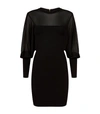 BALMAIN Sheer Batwing Sleeve Dress