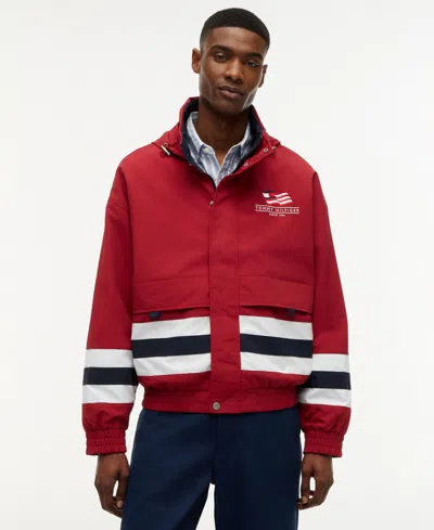 Tommy Hilfiger Reversible Regatta Windbreaker Jacket In Red