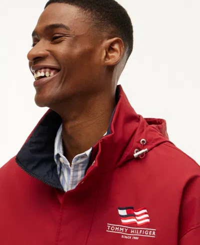 Tommy Hilfiger Reversible Regatta Windbreaker Jacket In Red