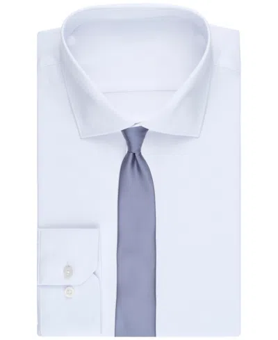 Alfani Men's Solid Texture Slim Tie, Created For Macy's In Neutral
