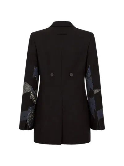 Ibrigu Double-breasted Patchwork Jacket In Black