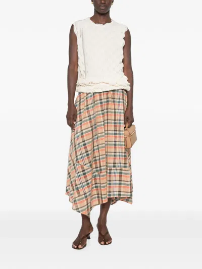 Ulla Johnson Annette Plaid-pattern Midi Skirt In Brown