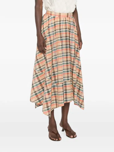 Ulla Johnson Annette Plaid-pattern Midi Skirt In Brown