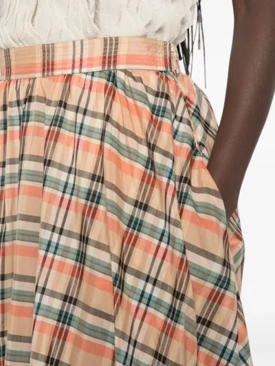 Ulla Johnson Annette Plaid-pattern Midi Skirt In Brown