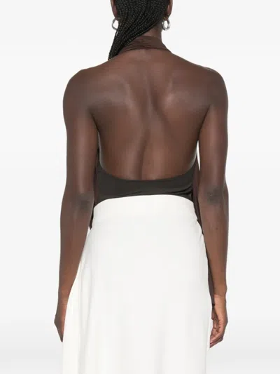 Coperni Draped Top In Brown