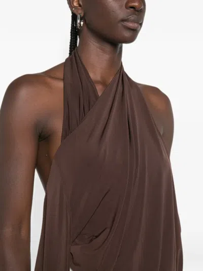 Coperni Draped Top In Brown
