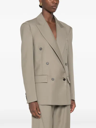 Ych Double-breasted Blazer In Neutral