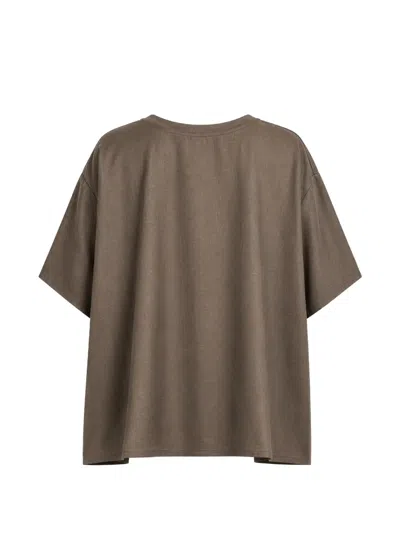 Dušan Dropped-shoulder Wool T-shirt In Brown