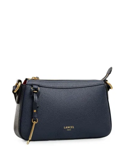 Lancel Grained Leather Shoulder Bag In Blue