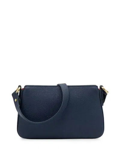 Lancel Grained Leather Shoulder Bag In Blue