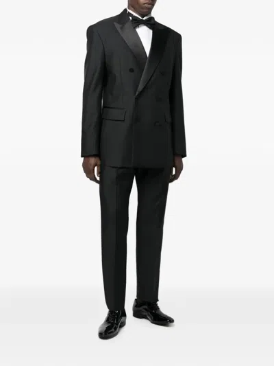 Dsquared2 Double-breasted Peak-lapel Suit In Black