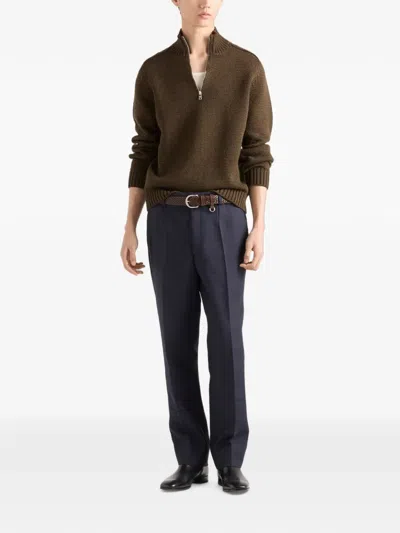 Prada Wool Turtleneck In Brown