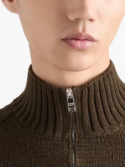 Prada Wool Turtleneck In Brown