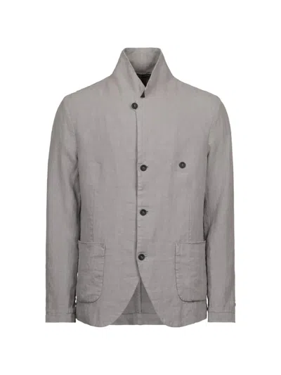 Hannes Roether Button-fastening Patch-pocket Blazer In Gray