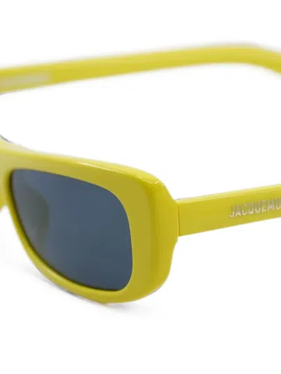 Jacquemus Rectangle-frame Sunglasses In Yellow