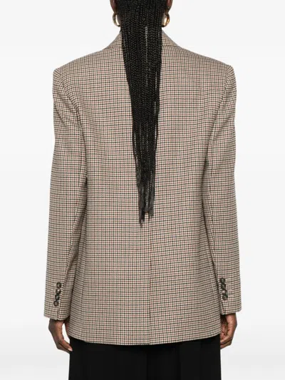 Max Mara Houndstooth Single-breasted Blazer In Neutral