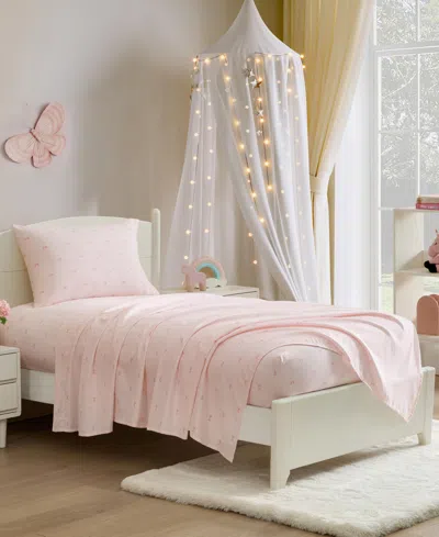 Laura Ashley Tiny Bows Microfiber 4-pc. Sheet Set, Full In Pink